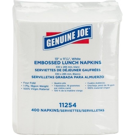Genuine Joe Napkins, 1-Ply, 13inx11-1/4in,  GJO11254